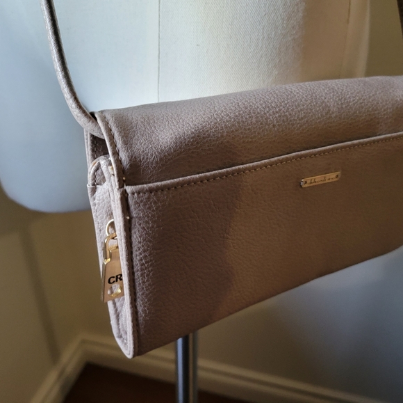 Women's Crossbody Bag, Light Taupe, RFID, Travel - Picture 3 of 10
